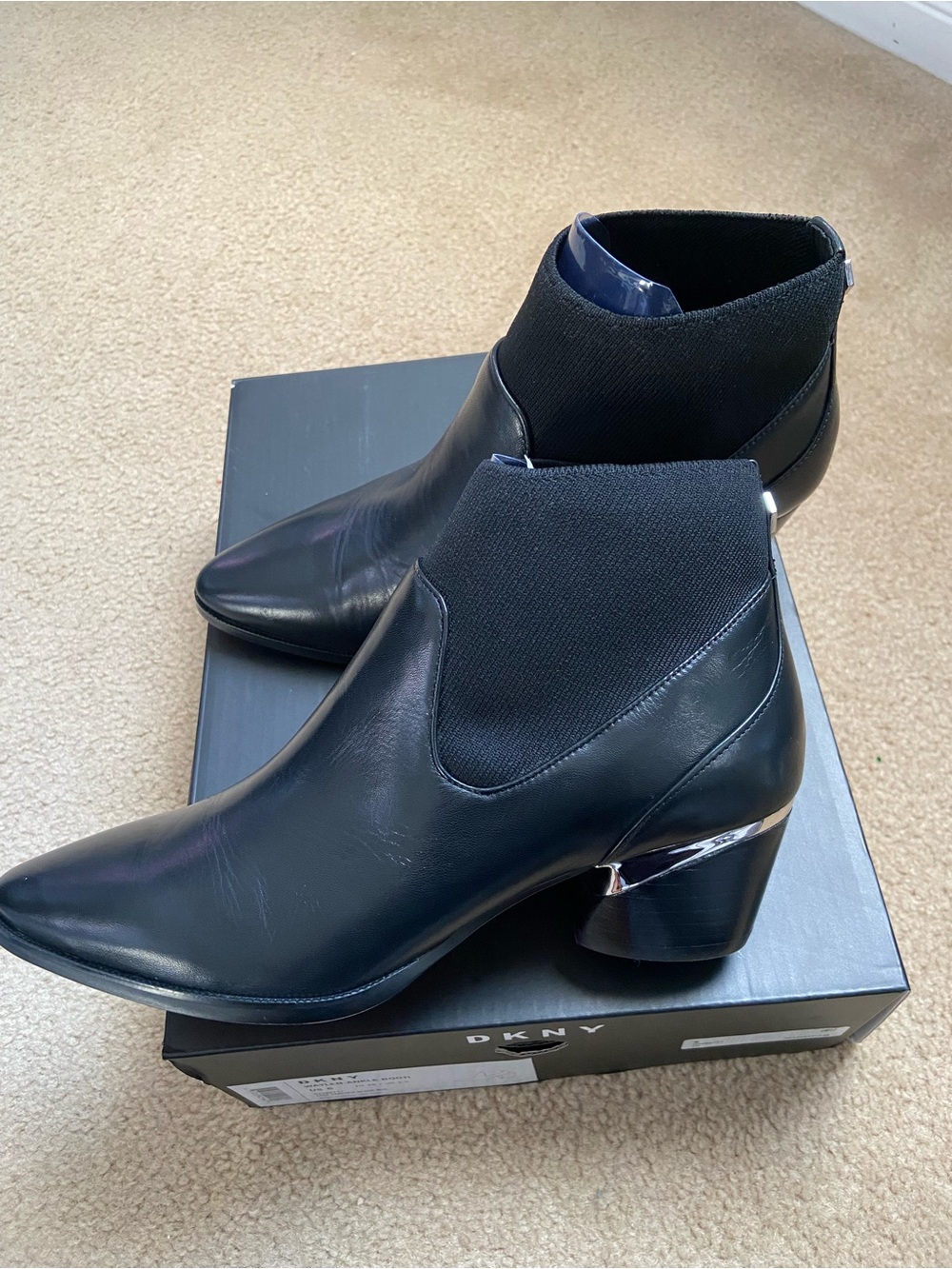 DKNY Black Leather Booties